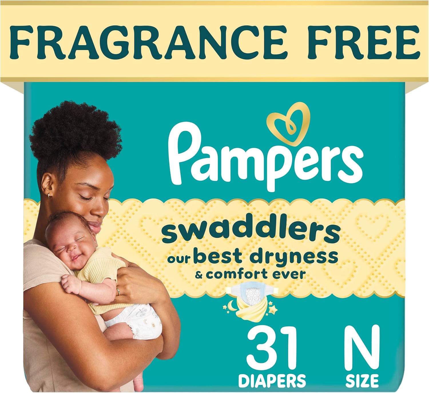 Pampers Swaddlers Newborn Diapers, Size Newborn (10 lbs), 84 Count, Fragrance Free, Hypoallergenic, Absorbent, Pediatrician Recommended, Skin Safe
