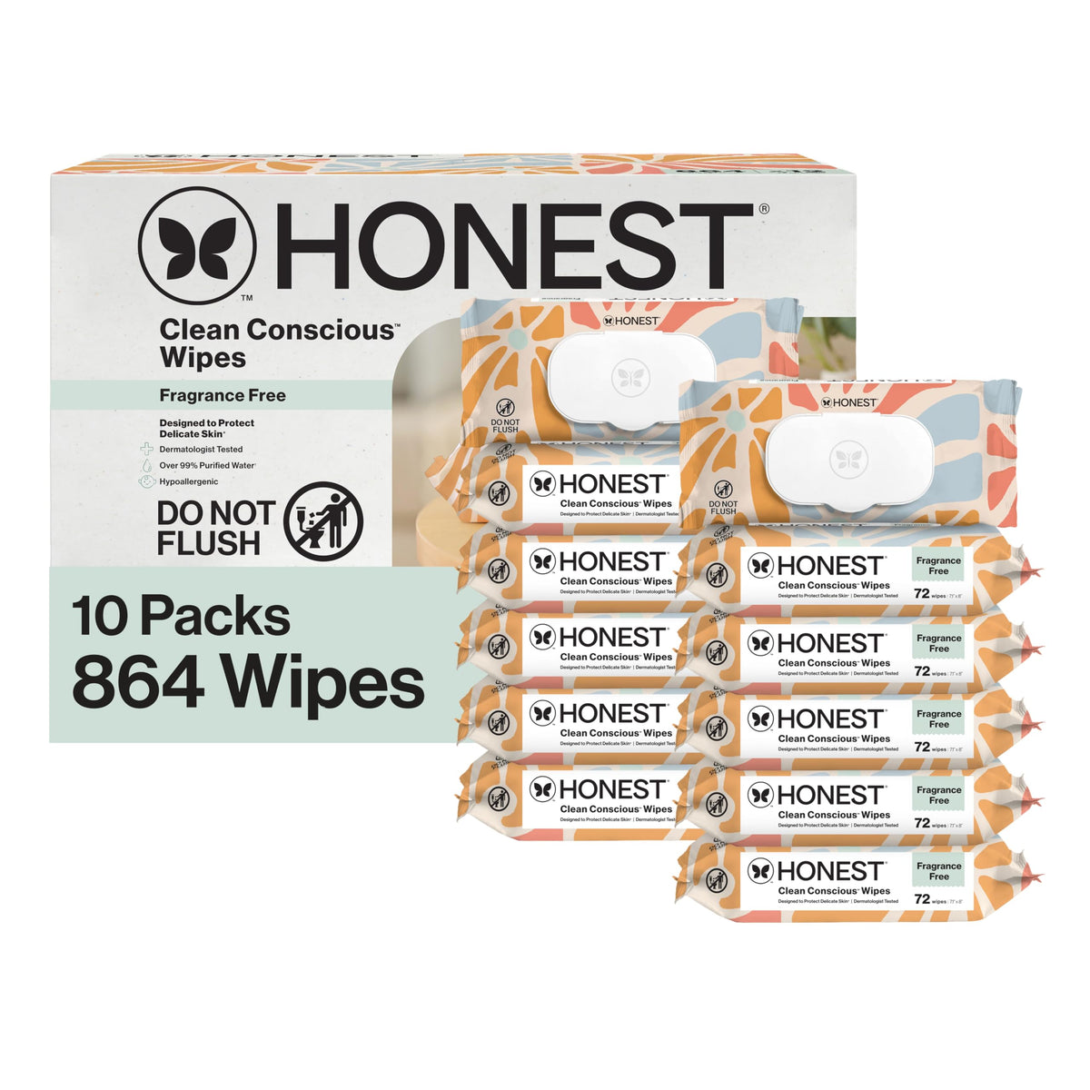The Honest Company Multi-Use Baby Wipes, Geo Mood, 288 Count