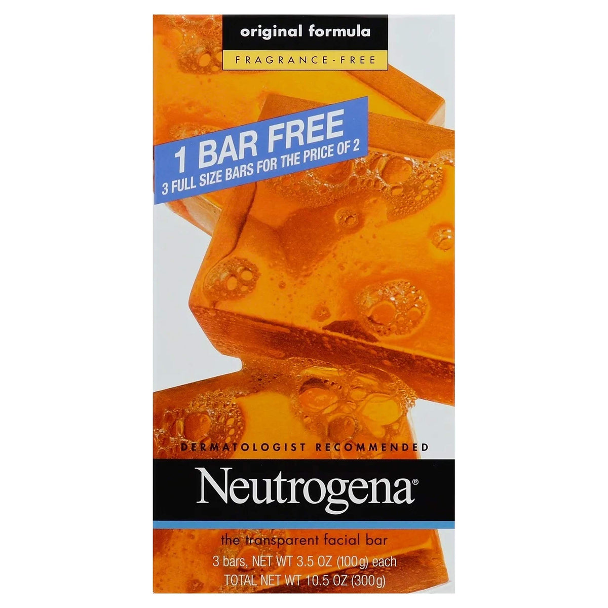 Neutrogena Original Transparent Facial Cleansing Bar, 3.5 oz