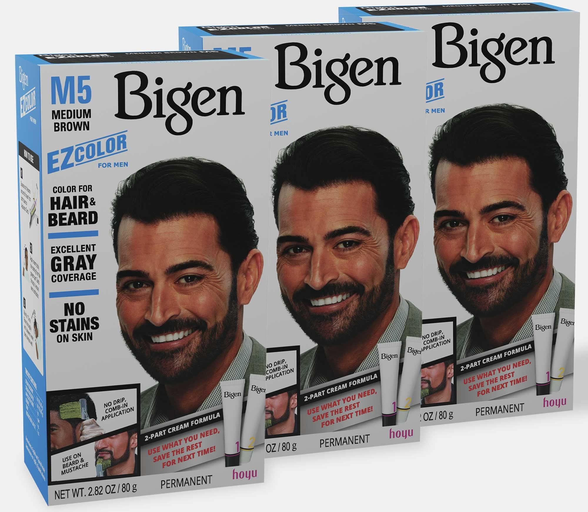M1 Bigen EZ Color for Men Jet Black - 3 Pack