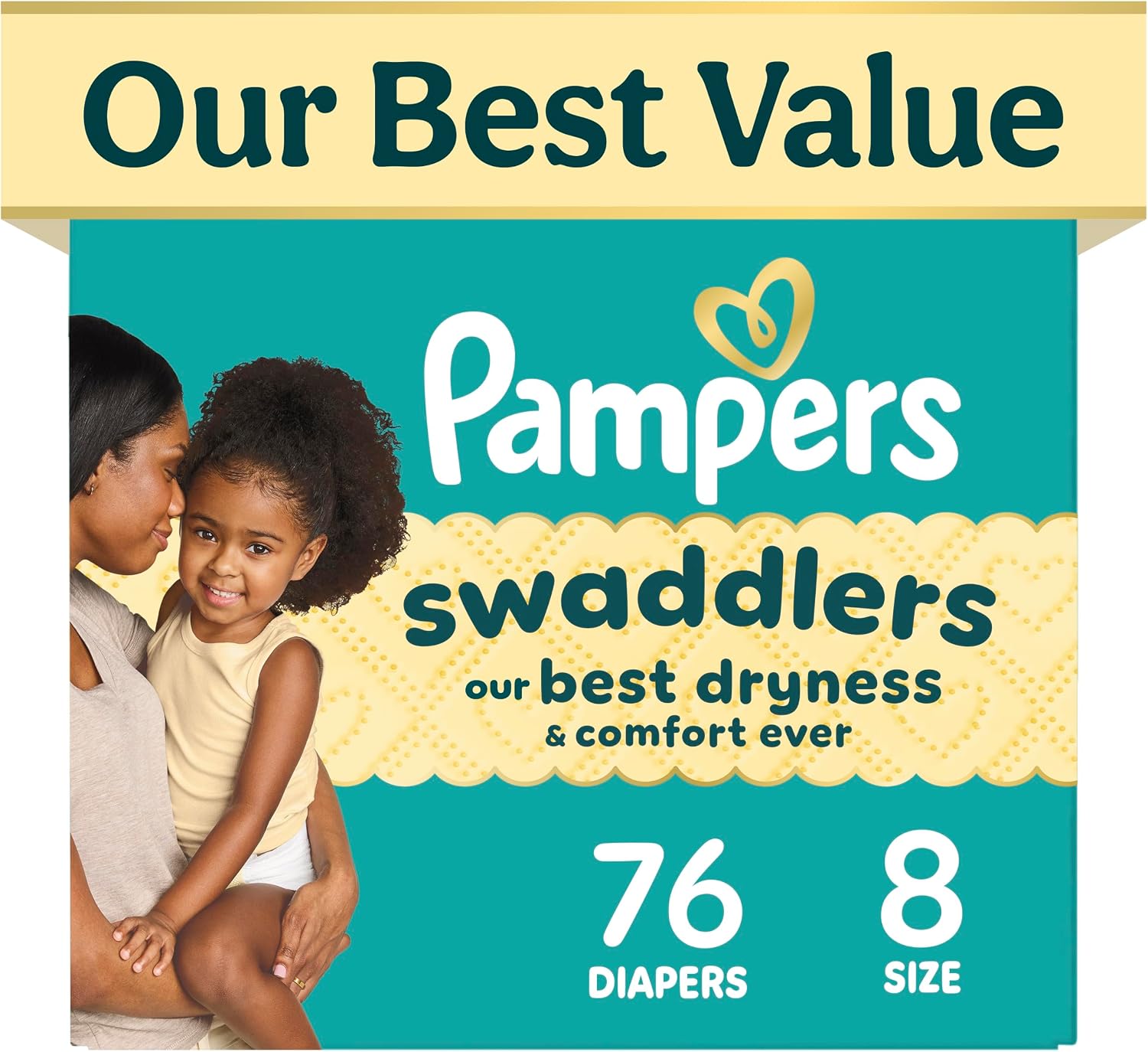 Pampers Swaddlers Newborn Diapers, Size Newborn (10 lbs), 84 Count, Fragrance Free, Hypoallergenic, Absorbent, Pediatrician Recommended, Skin Safe