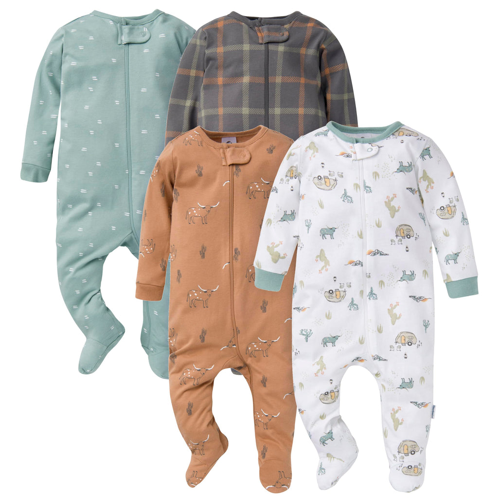 Gerber Baby Boys 4-Pack Sleep 'N Play Footie