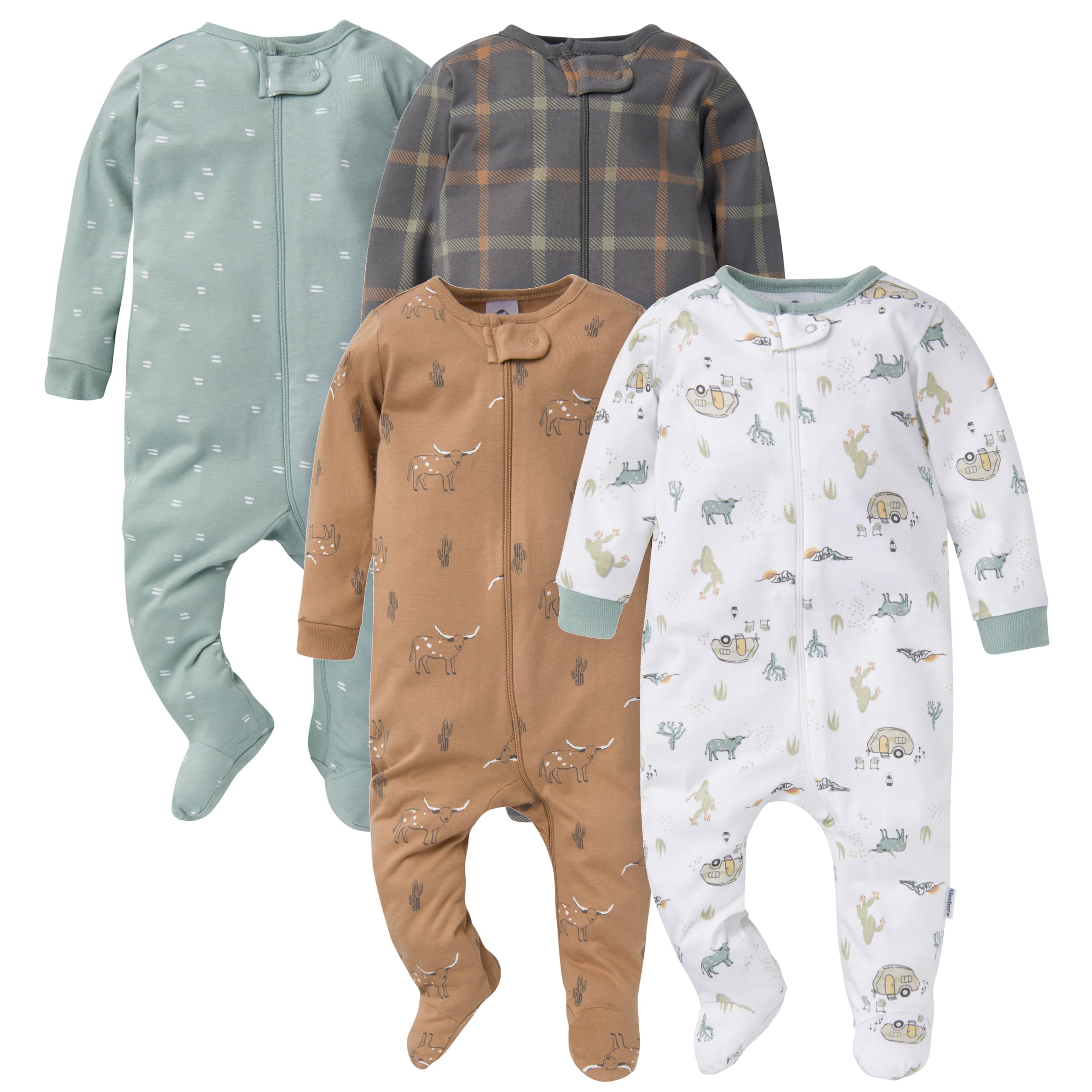 Gerber Baby Boys 4-Pack Sleep 'N Play Footie
