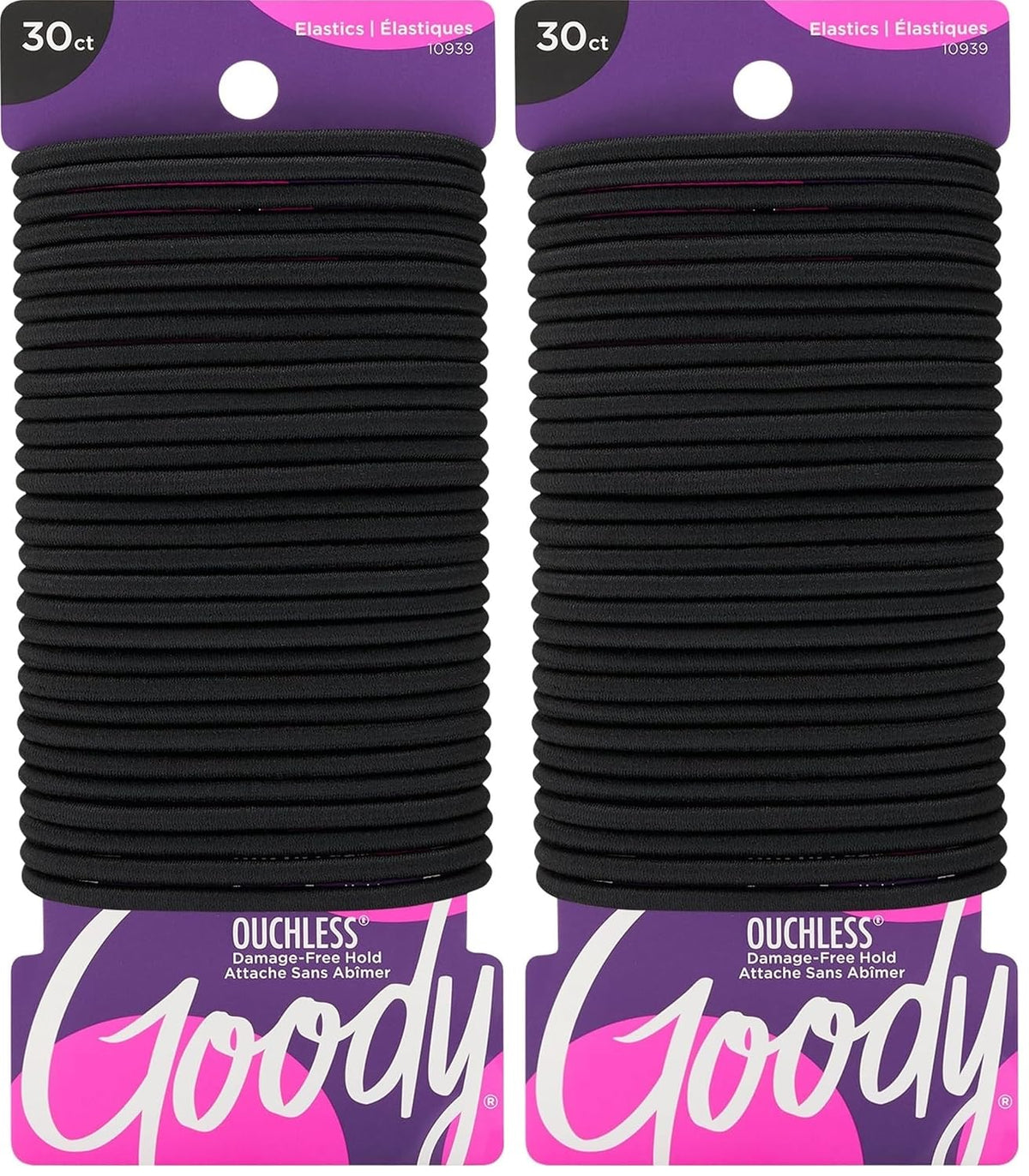 Goody Ouchless Elastic Hair Ties, 30 Ct, Blone, 4MM Rubber Bands, Pain-Free