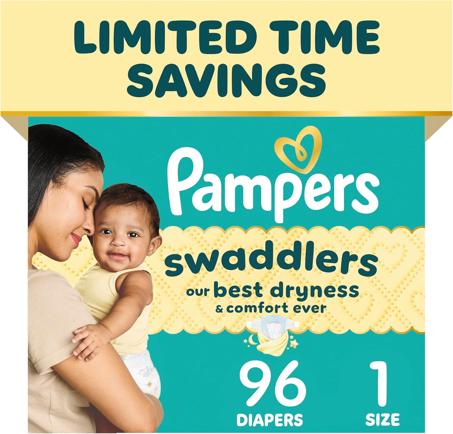 Pampers Swaddlers Newborn Diapers, Size Newborn (10 lbs), 84 Count, Fragrance Free, Hypoallergenic, Absorbent, Pediatrician Recommended, Skin Safe