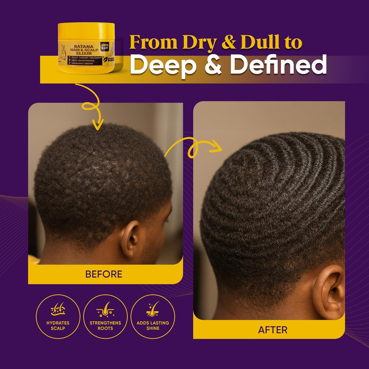 OCEAN VIEW DEEP WAVES POMADE - Premium Wave Grease, Wave Pomade for 360 Waves, Strong Hold Wave Cream for Men, Hydrating Hair Styling Product for Deep, Defined Waves, 4 oz Jar