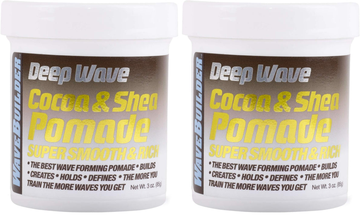 WaveBuilder Cocoa & Shea Pomade | Super Smooth & Rich Formula Promotes Healthy Hair Waves, 3 Oz