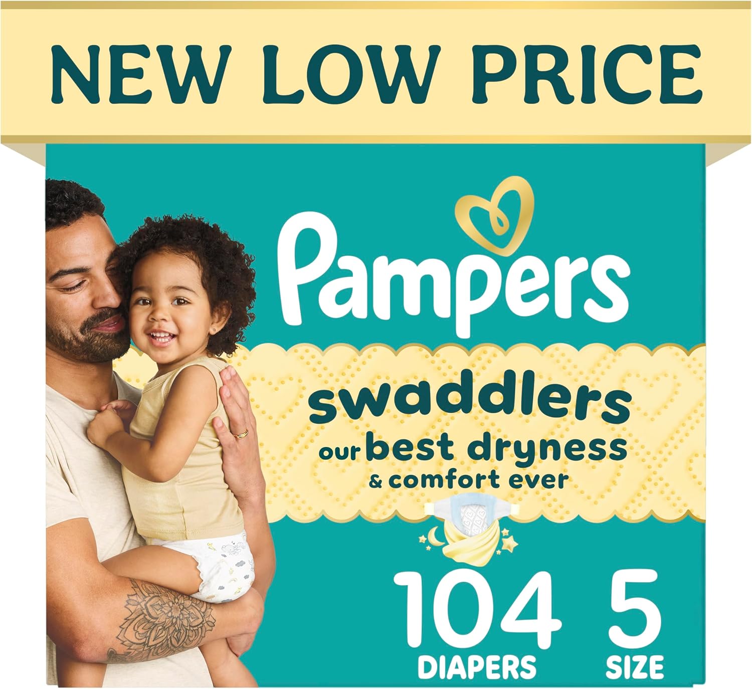 Pampers Swaddlers Newborn Diapers, Size Newborn (10 lbs), 84 Count, Fragrance Free, Hypoallergenic, Absorbent, Pediatrician Recommended, Skin Safe