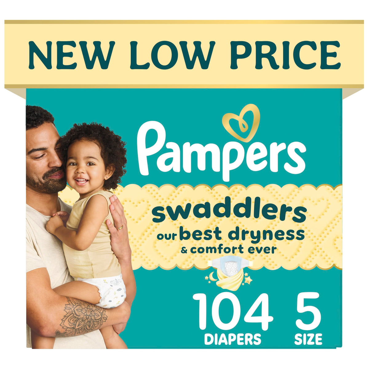 Swaddlers Diapers, Size 5 (20-37 lbs), 132 Count, Fragrance Free, Hypoallergenic, Absorbent, Pediatrician Recommended, Skin Safe