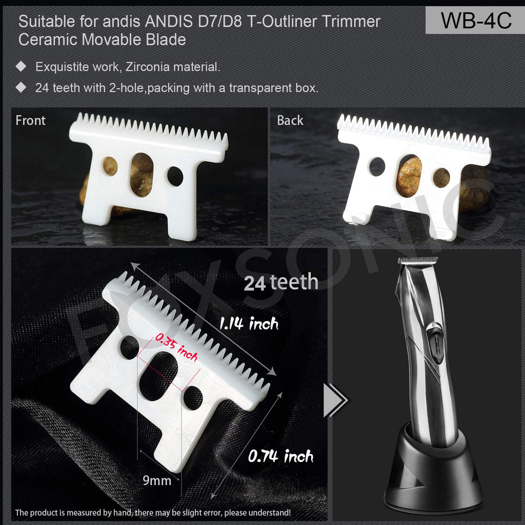 Professional 2-Hole Clipper Blades, Ceramic Replacement Blades for Wahl Senior Cordless Clipper