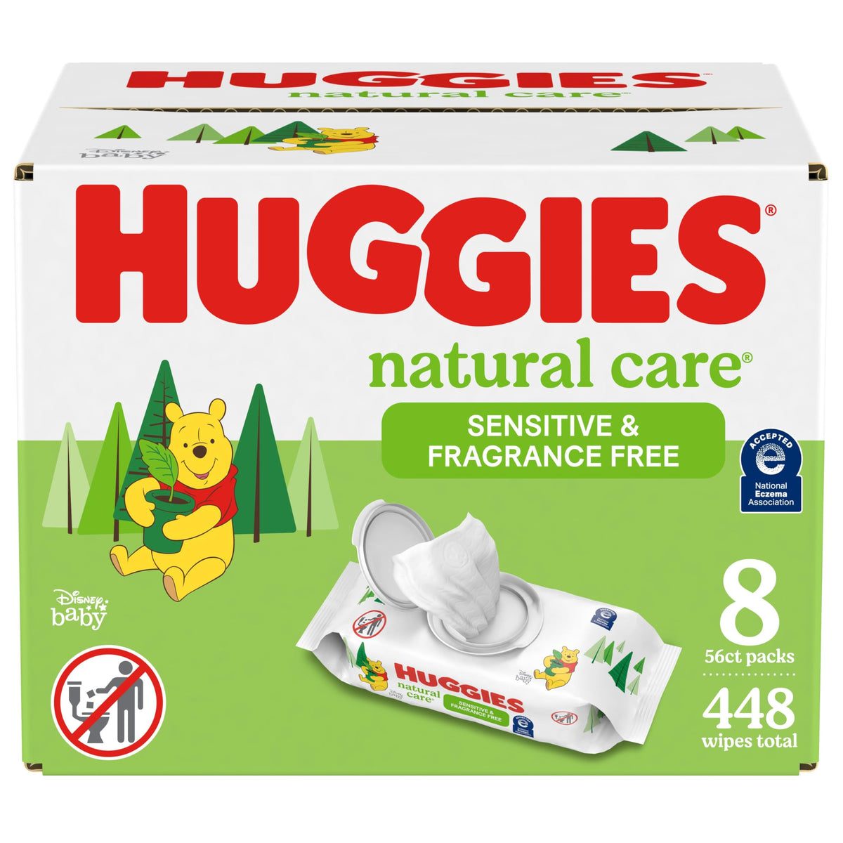 Huggies Natural Care Sensitive Baby Wipes, Unscented, 1 Pack, 56 Wipes