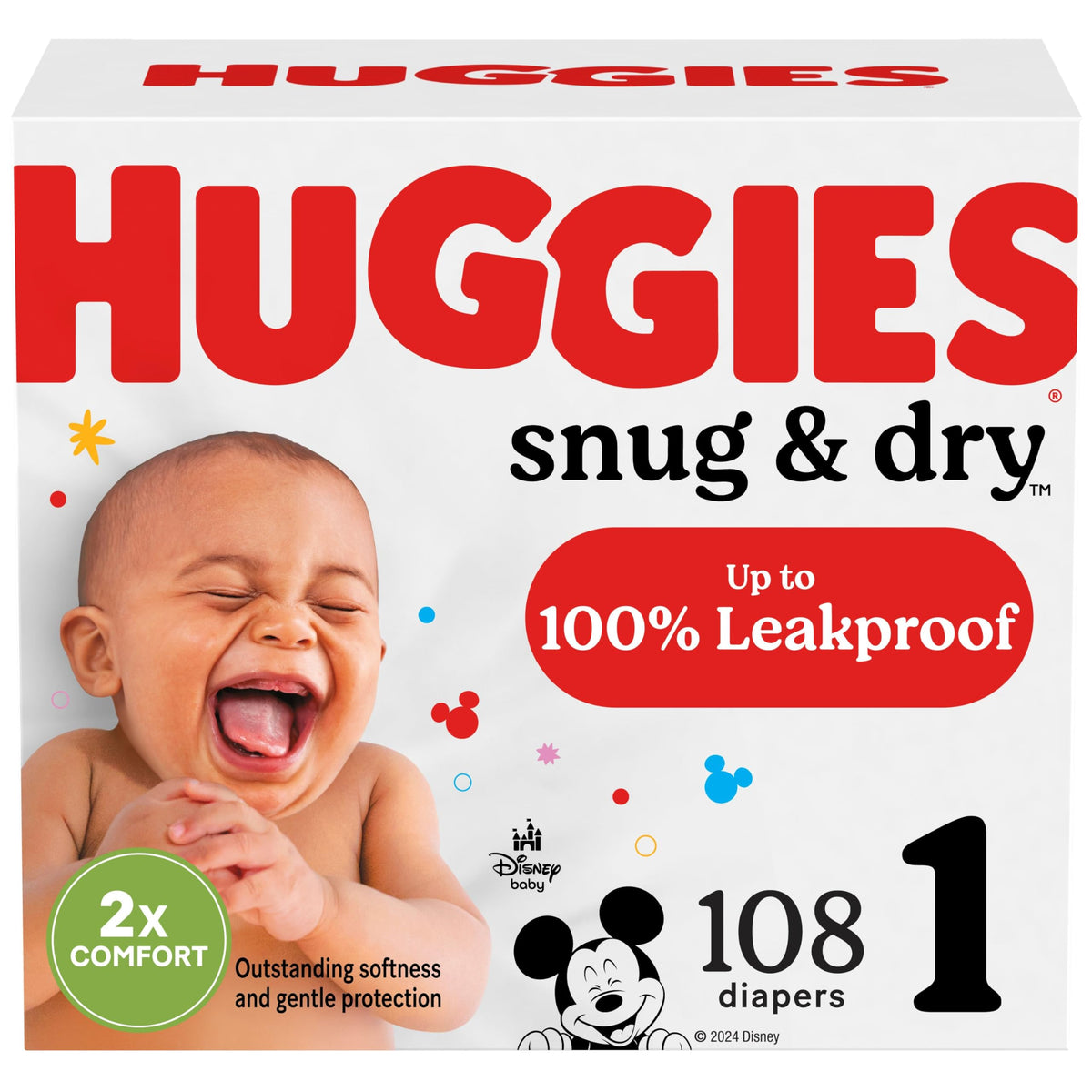 Huggies Snug & Dry Diapers Size 1, 44 Count