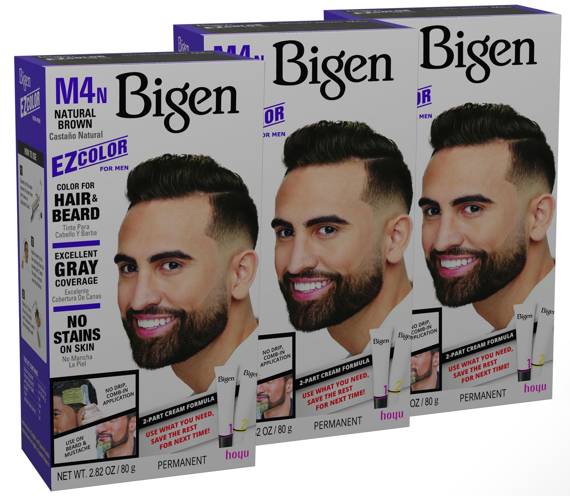 M1 Bigen EZ Color for Men Jet Black - 3 Pack