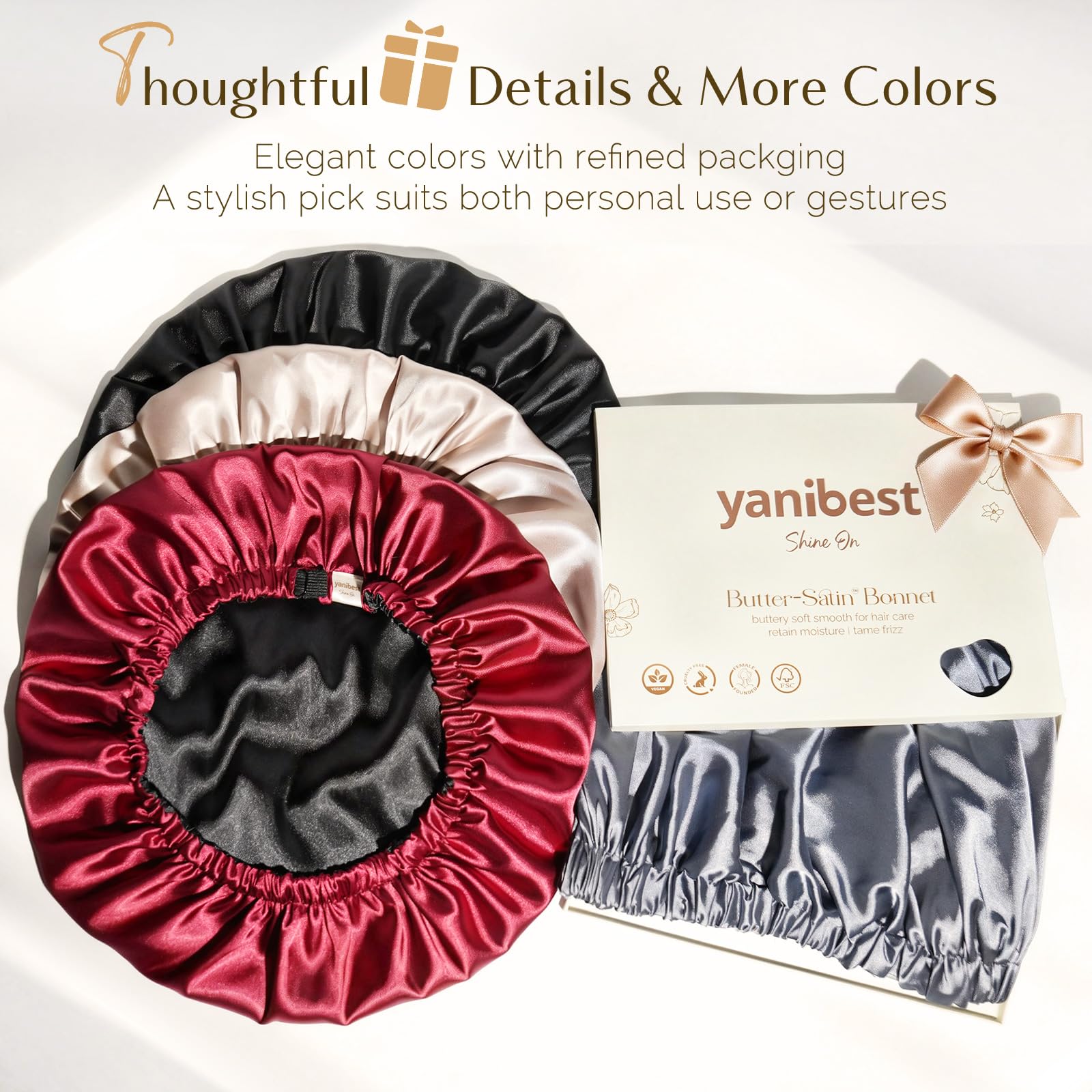 Yanibest Satin Sleep Bonnet – Adjustable Double Layer
