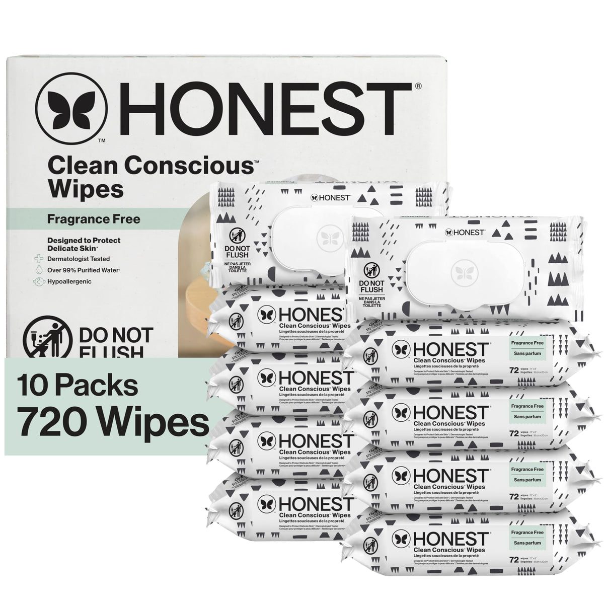 The Honest Company Multi-Use Baby Wipes, Geo Mood, 288 Count