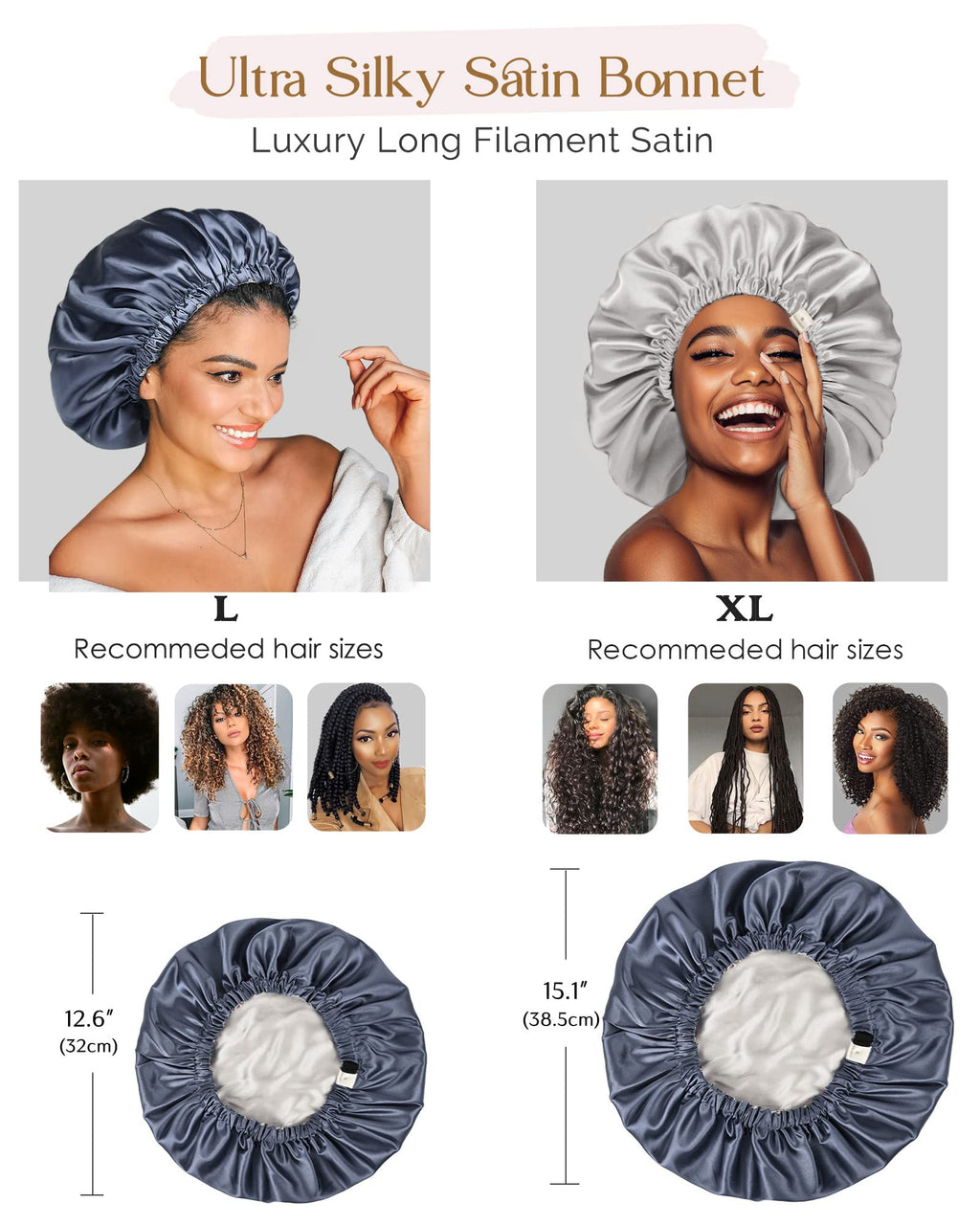Yanibest Satin Sleep Bonnet – Adjustable Double Layer