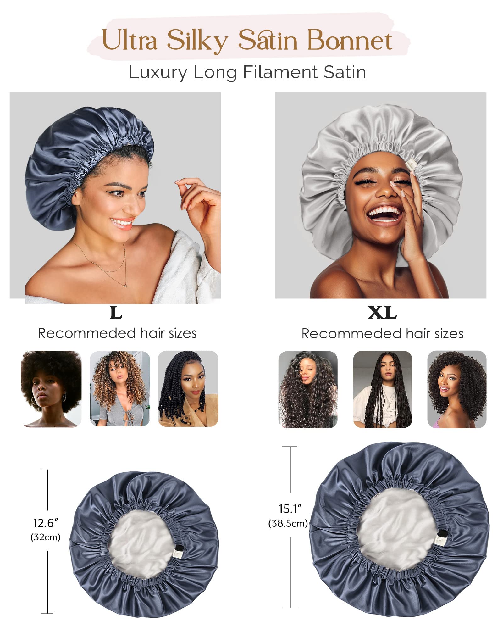 Yanibest Satin Sleep Bonnet – Adjustable Double Layer
