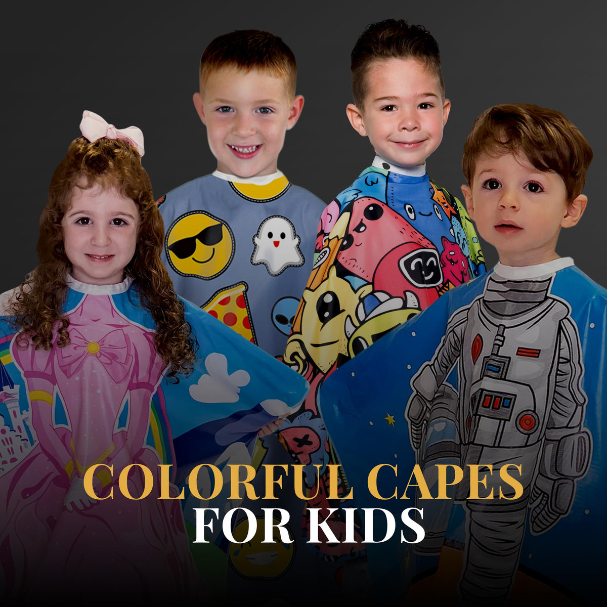 Betty Dain Kids Styling Haircut Cape, Social Kids Print, 30" x 36"
