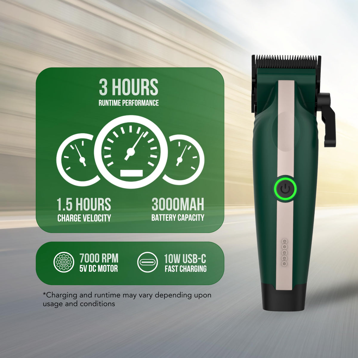 Cocco Veloce Lite Hair Clipper, Digital Gap™ Precision Fade F1 Blade