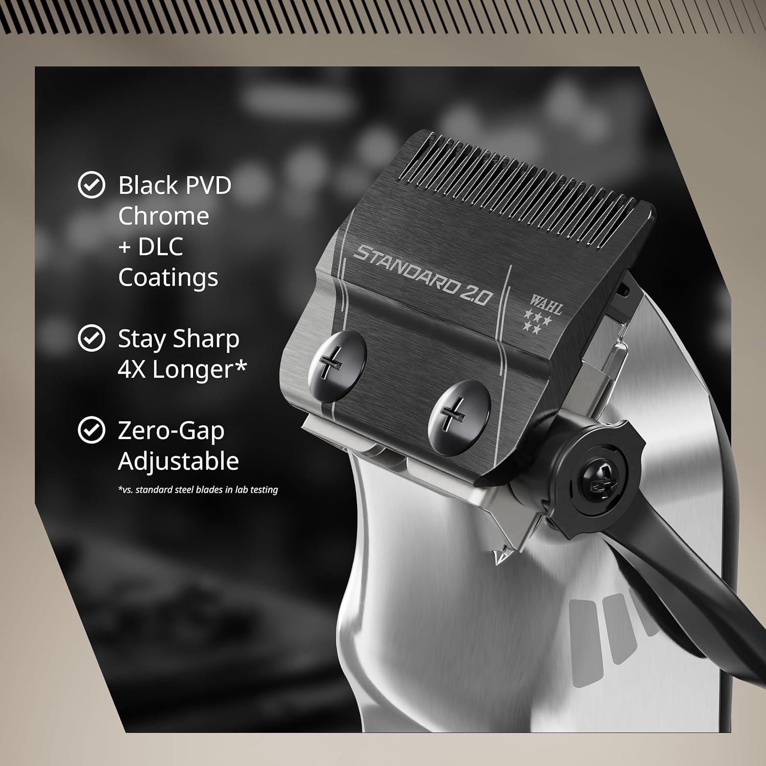 Wahl Professional Senior 2.0 Cordless Clipper, DLC Blade, Model 3027984 | 8000 RPM Brushless Motor with Adaptive Speed, 5-Click Taper Lever, 150 Min Runtime, Fast-Charging Single Power Station