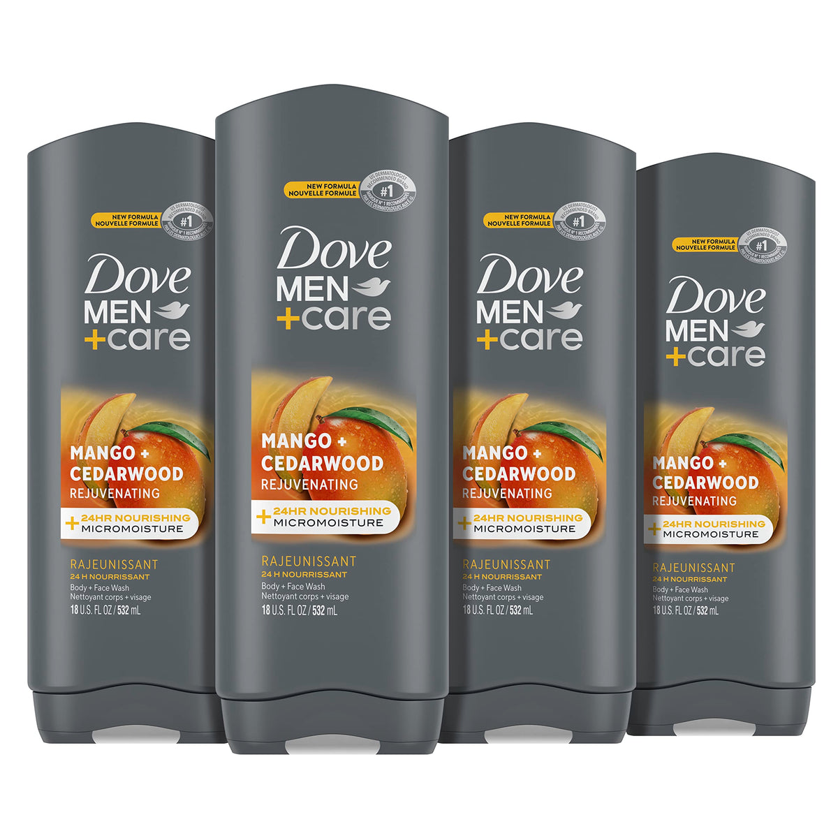 DOVE MEN Moisturizing Body Wash for Men, Eucalyptus + Cedar Oil, 26oz