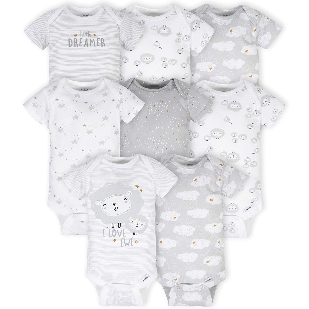 Gerber Baby Boys & Girls 8-Pack Short Sleeve Onesies Bodysuits
