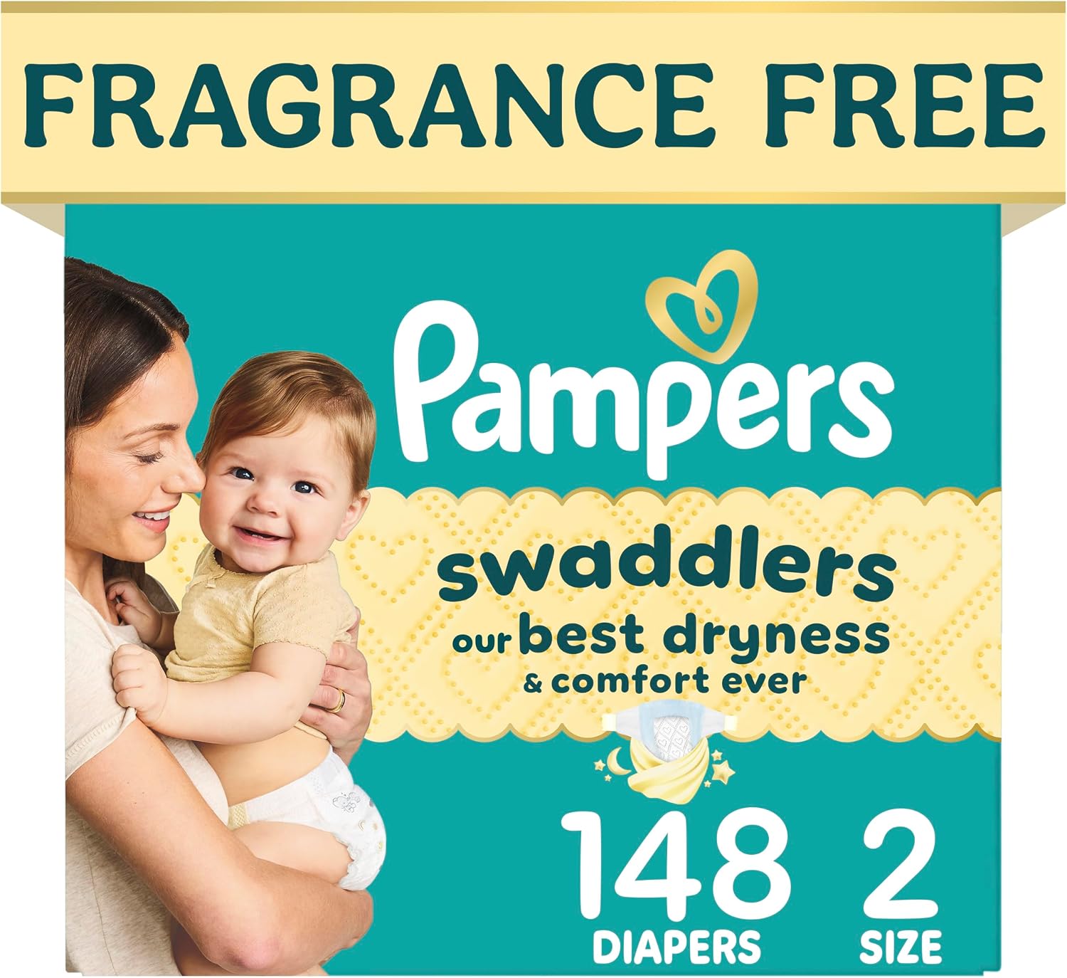 Pampers Swaddlers Newborn Diapers, Size Newborn (10 lbs), 84 Count, Fragrance Free, Hypoallergenic, Absorbent, Pediatrician Recommended, Skin Safe