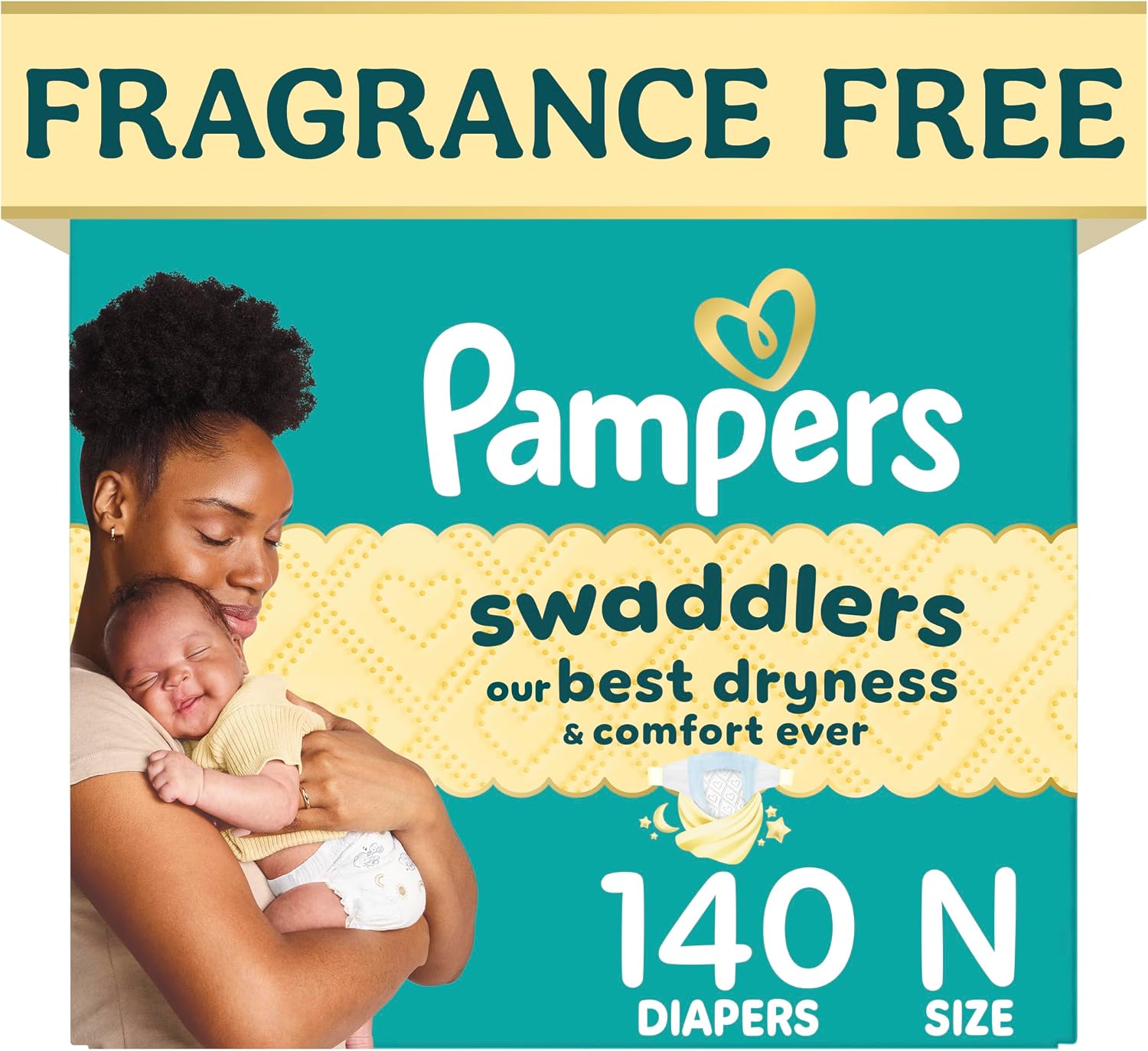 Pampers Swaddlers Newborn Diapers, Size Newborn (10 lbs), 84 Count, Fragrance Free, Hypoallergenic, Absorbent, Pediatrician Recommended, Skin Safe
