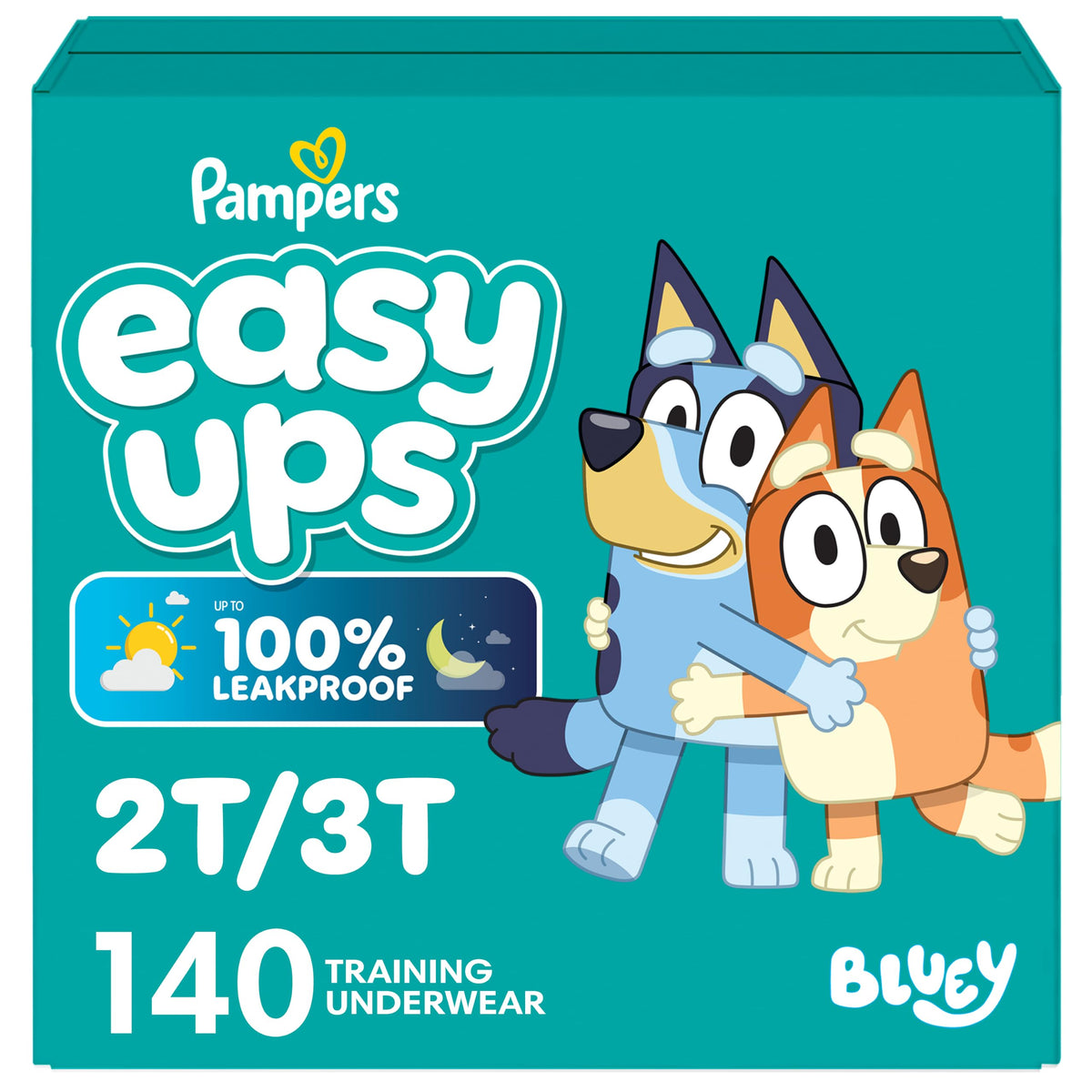 Easy Ups Girls & Boys Potty Training Pants, Size 5 (3T-4T), 124 Count, Bluey Absorbent Pull Up Training Underwear, Up to 100% Leakproof Day and Night, Hypoallergenic