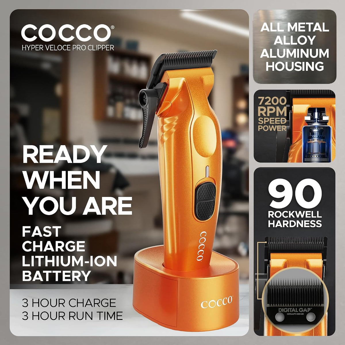 Cocco Hyper Veloce Pro High Performance Cordless Brushless Hair Clipper