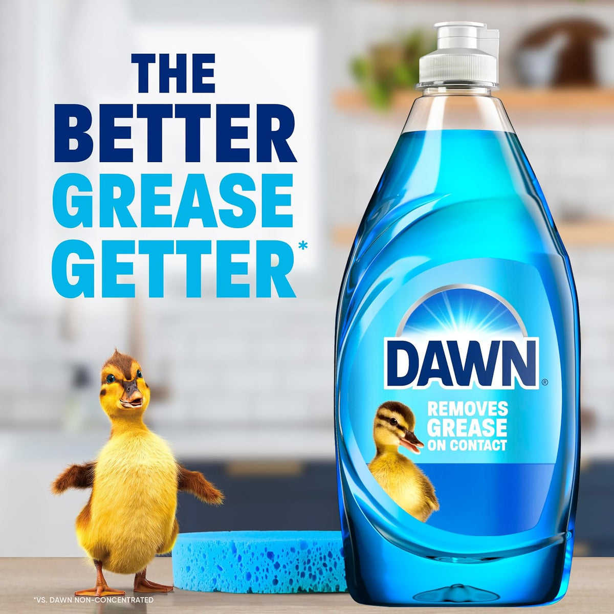Dawn Ultra Dish Soap Refill Jug, Large Size Original Blue Liquid Dishwashing Detergent, Powerful Dish Soap for Grease, 51.5 oz