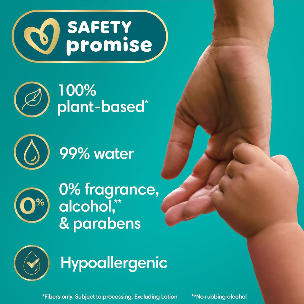 Pampers Ultraclean Baby Wipes (Previously 'Free & Gentle'), 99% Water, Hypoallergenic, Unscented, 100% Plant Based, Plastic-Free, 936 Wipes Total (12X Flip-Top Packs)