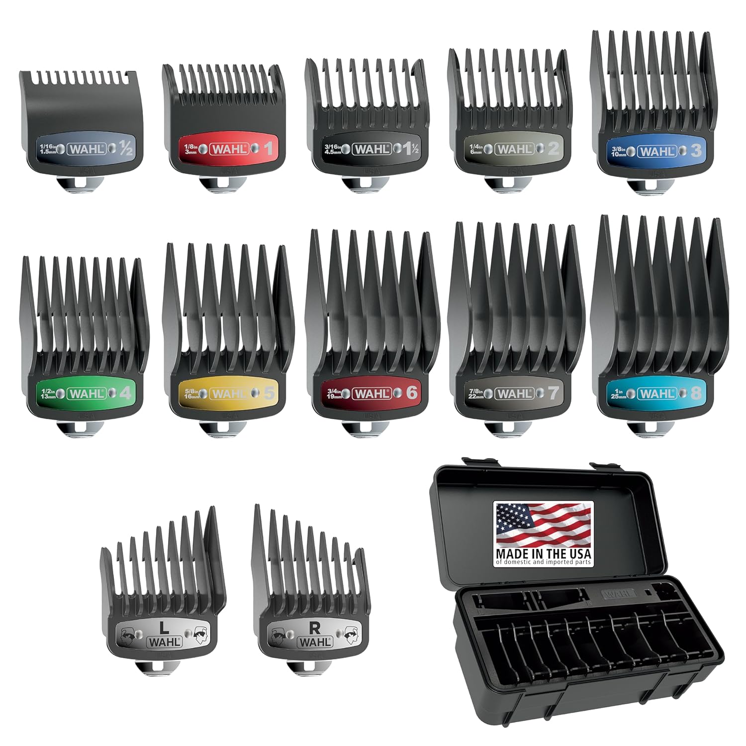 Wahl Professional Secure-Snap Guide Comb Set - 12 Piece