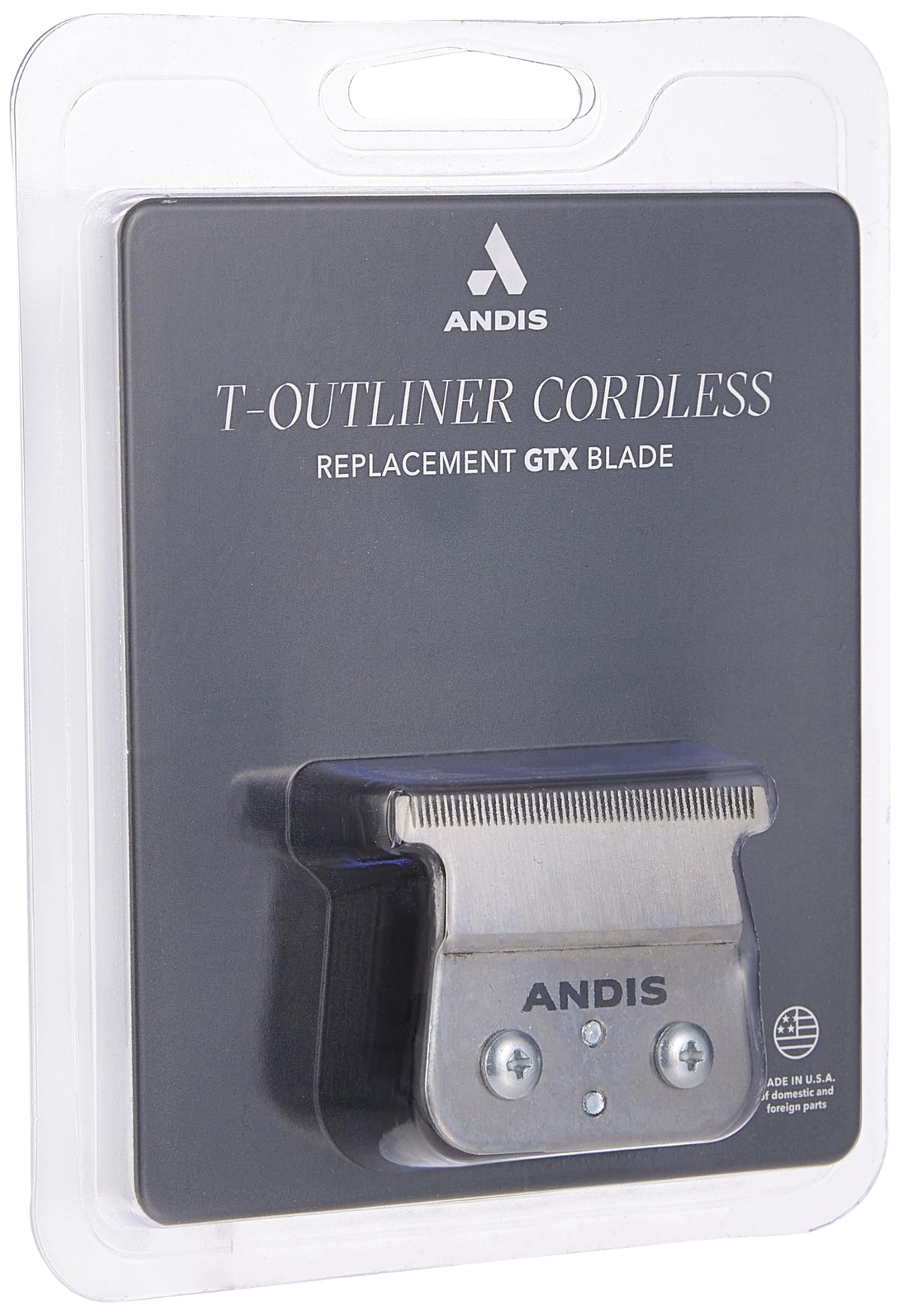 Andis 74055 Professional Corded/Cordless Hair & Beard Trimmer, Zero Gapped, Close Cutting Carbon Steel T-Outliner Blade, Grey