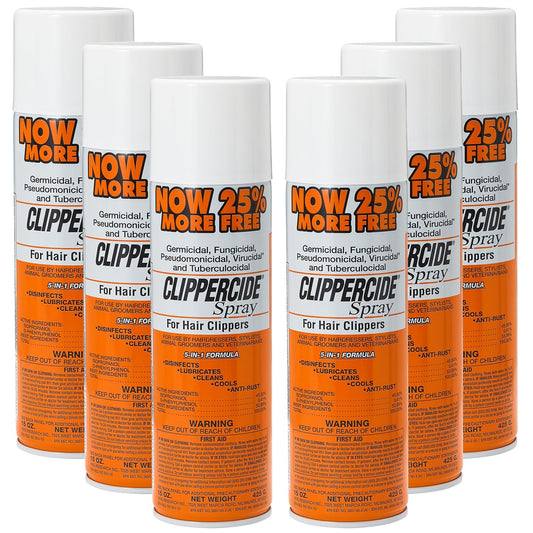 CLIPPERCIDE 5-in-1 Clipper Disinfectant Spray 15oz, 1 Pack | Cleans, Lubricates, Cools, Prevents Rust & Disinfects | Professional Clipper Spray for Barbers, Stylists & Pet Groomers | Made by BARBICIDE