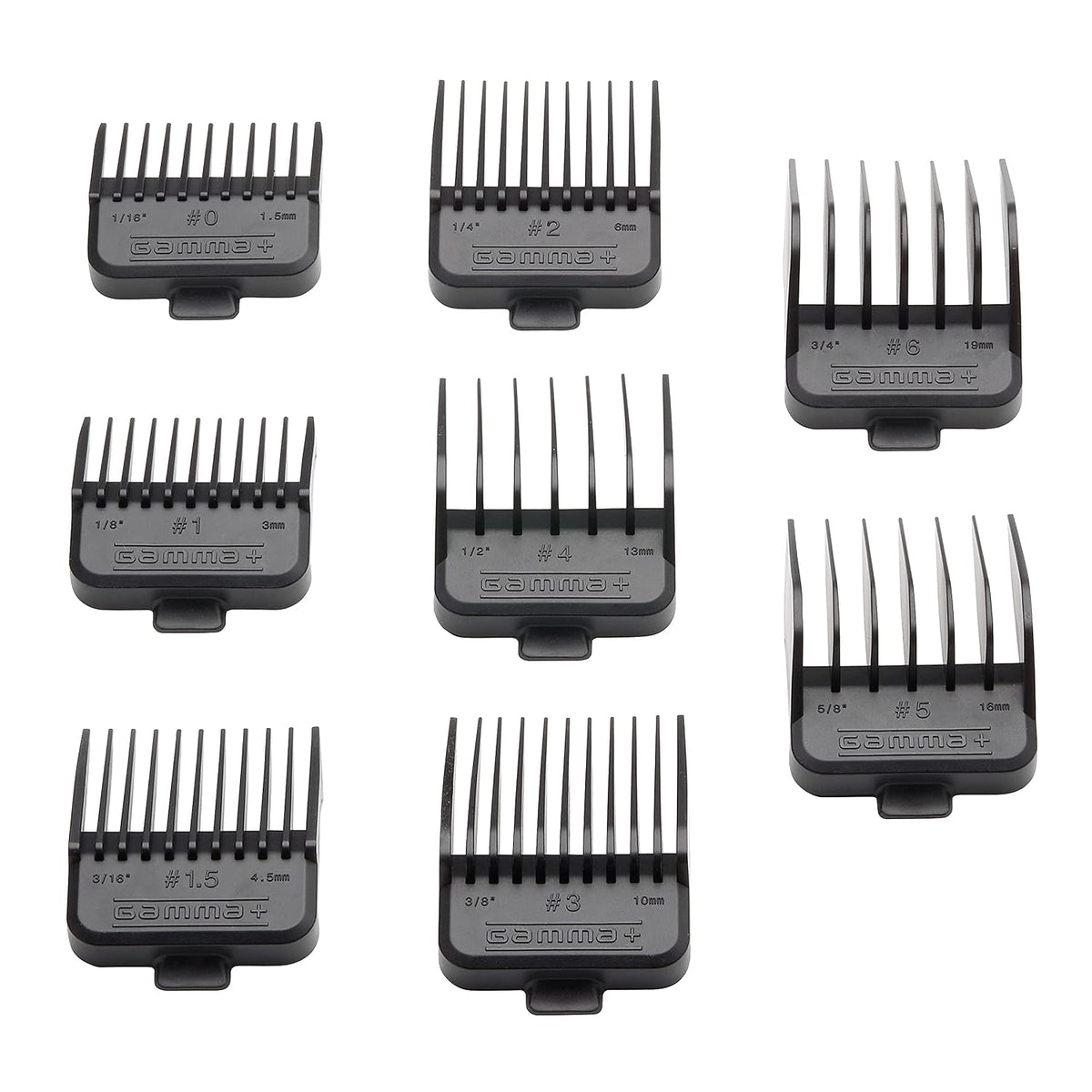 GAMMA+ Professional Dubs & Tight Magnetic Clipper Guards from 1/16 to 3/4