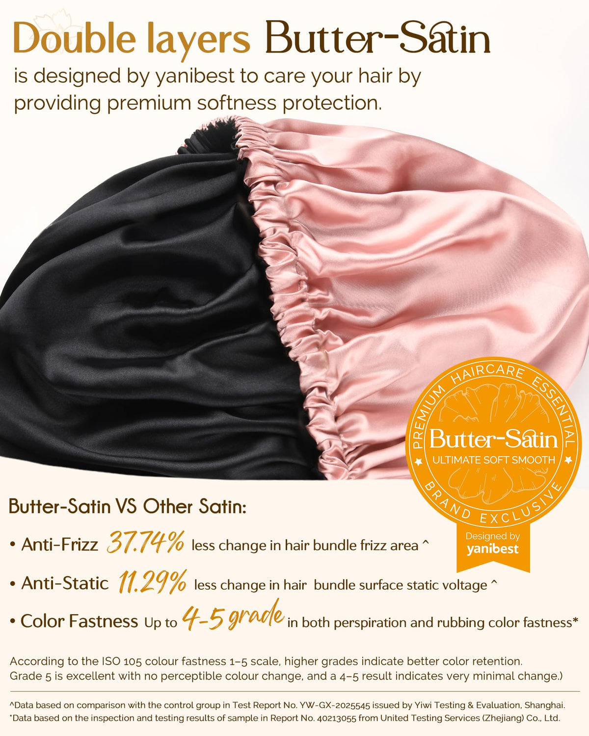 YANIBEST Adjustable Satin Bonnet Double Layer Hair Bonnet for Sleeping Bonnets for Women Hats Curly Natural Hair, Blush Pink