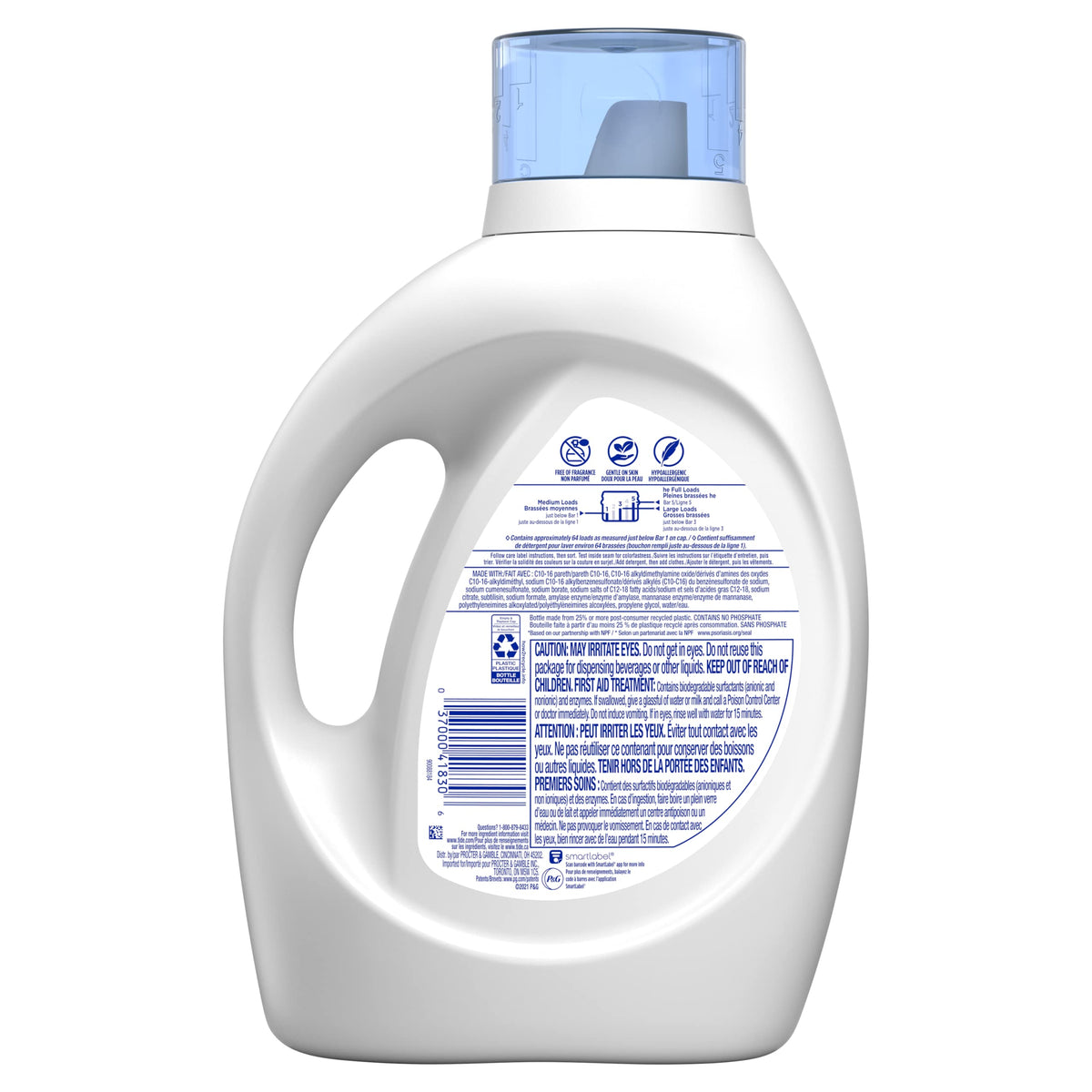 Tide Free & Gentle Liquid Laundry Detergent, 100 Loads, 132 fl oz, Tide Laundry Detergent, Clean Laundry Detergent