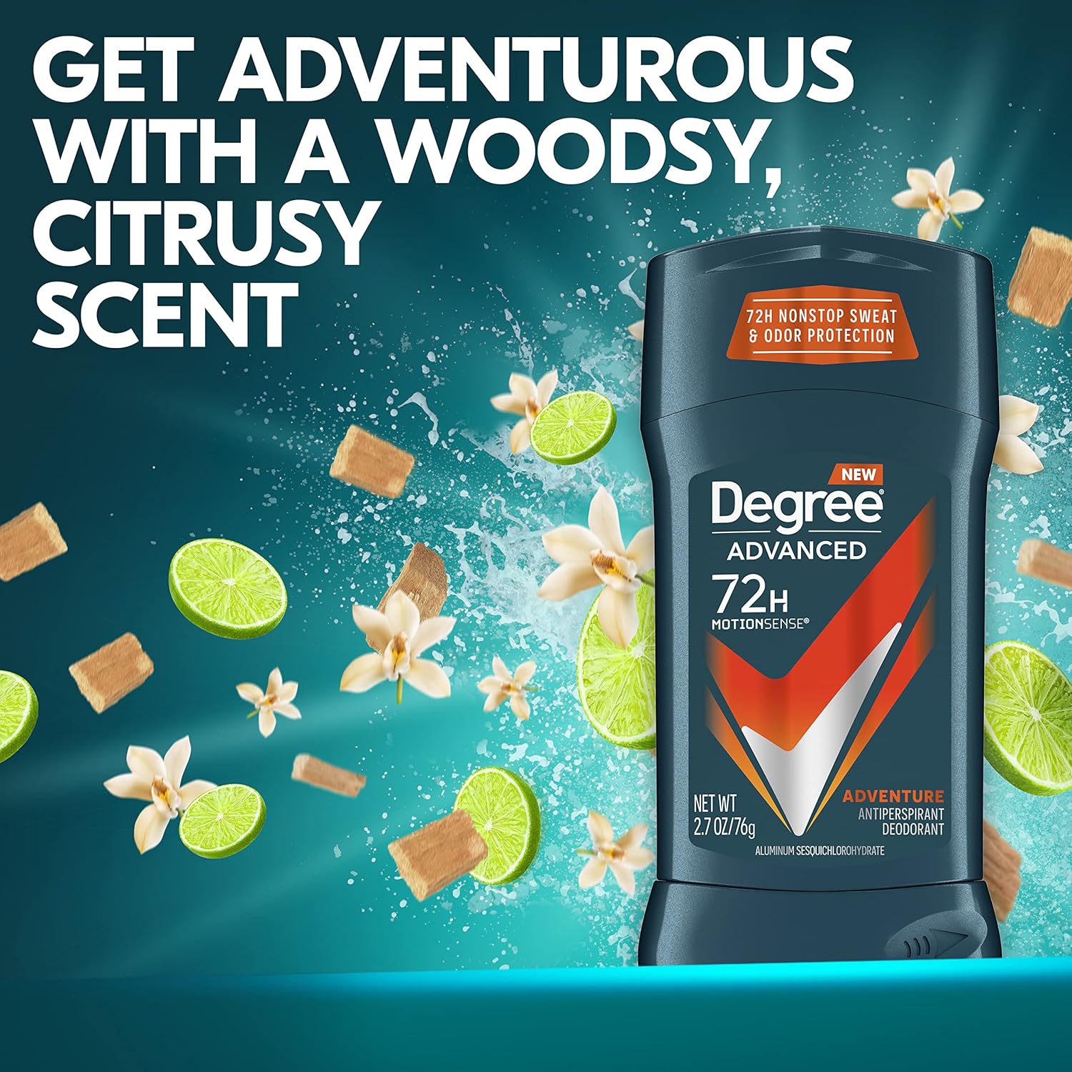 Degree Men Advanced Protection Antiperspirant Deodorant, Adventure, 2.7 oz, 2-Pack