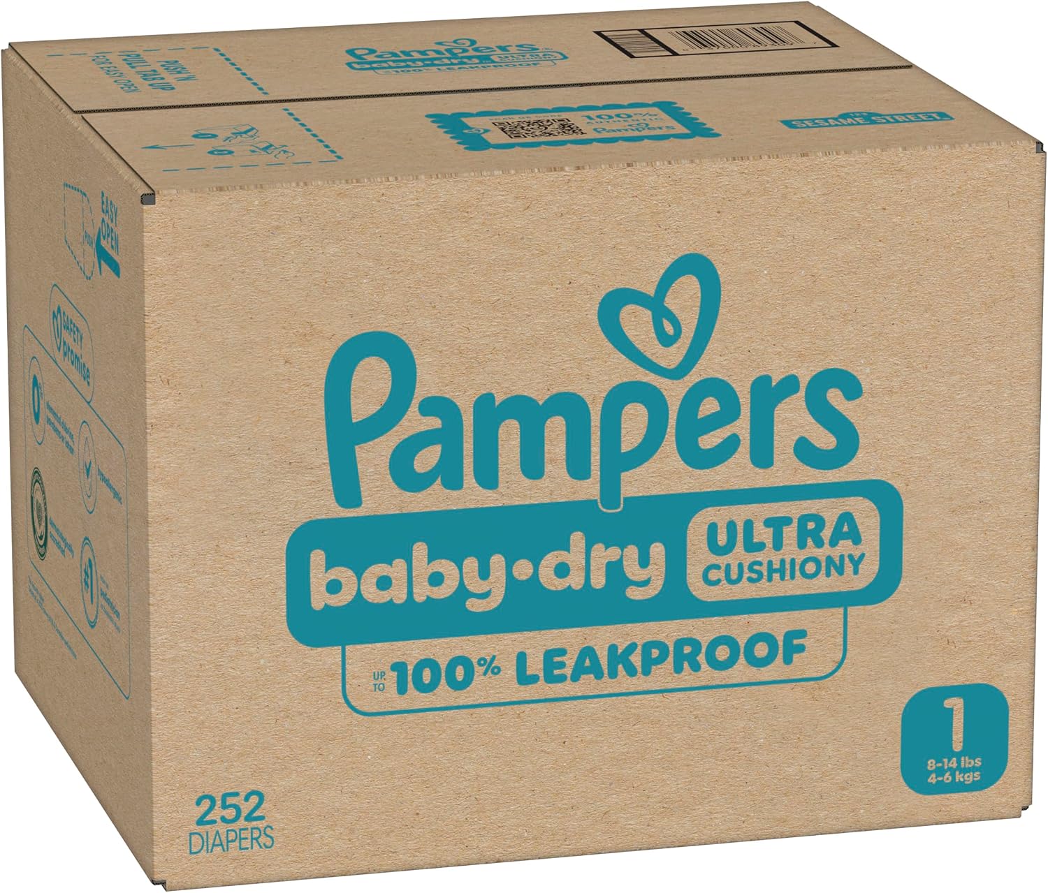 Pampers Diapers - Baby Dry - Size 3, 104 Count, Absorbent Disposable Infant Diaper (Packaging May Vary)