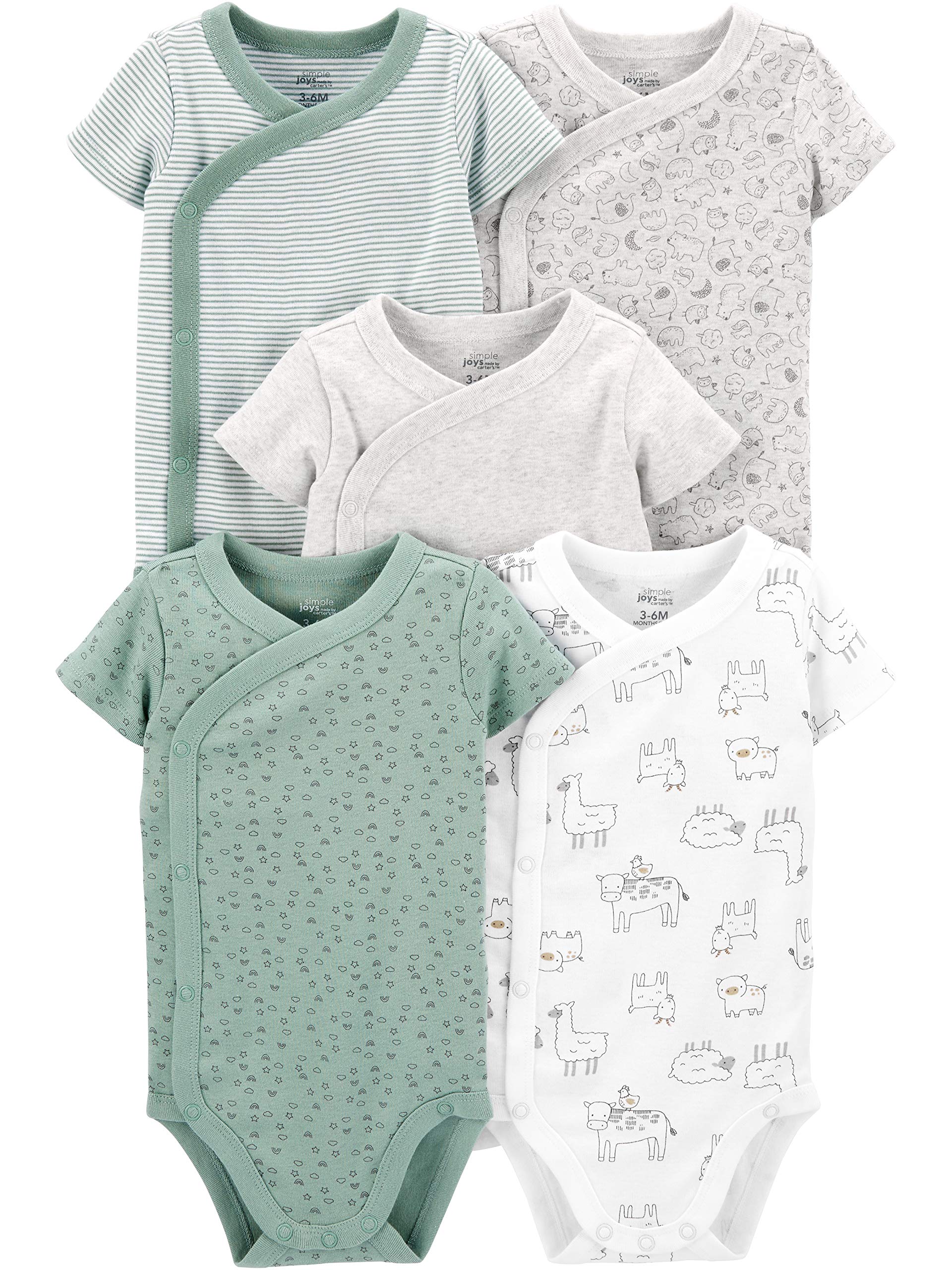 Simple Joys by Carter's Unisex Baby 5-pack Side Snap Short-sleeve Bodysuit