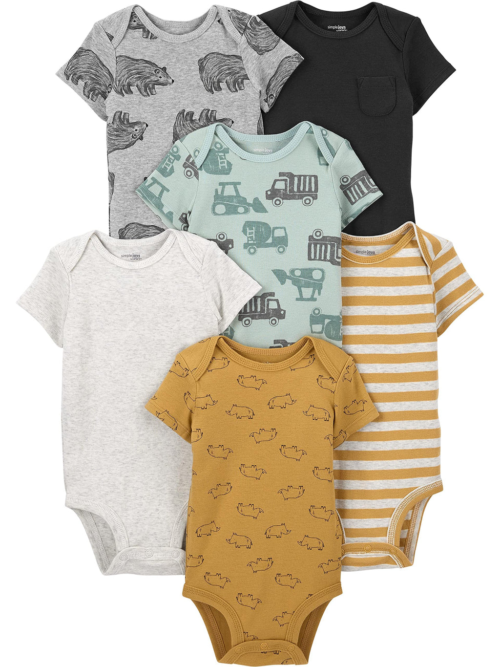 Simple Joys by Carter's Baby Boys 6-Pack Short-Sleeve Bodysuit