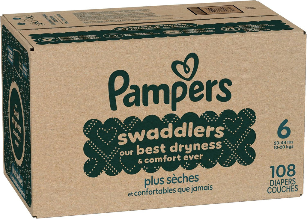 Pampers Swaddlers Newborn Diapers, Size Newborn (10 lbs), 84 Count, Fragrance Free, Hypoallergenic, Absorbent, Pediatrician Recommended, Skin Safe