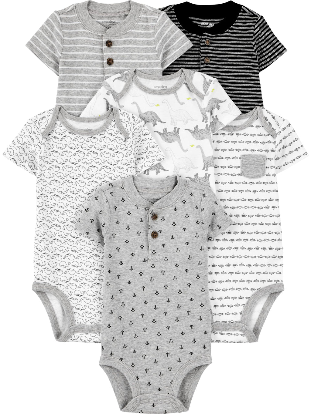 Simple Joys by Carter's Baby Boys 6-Pack Short-Sleeve Bodysuit