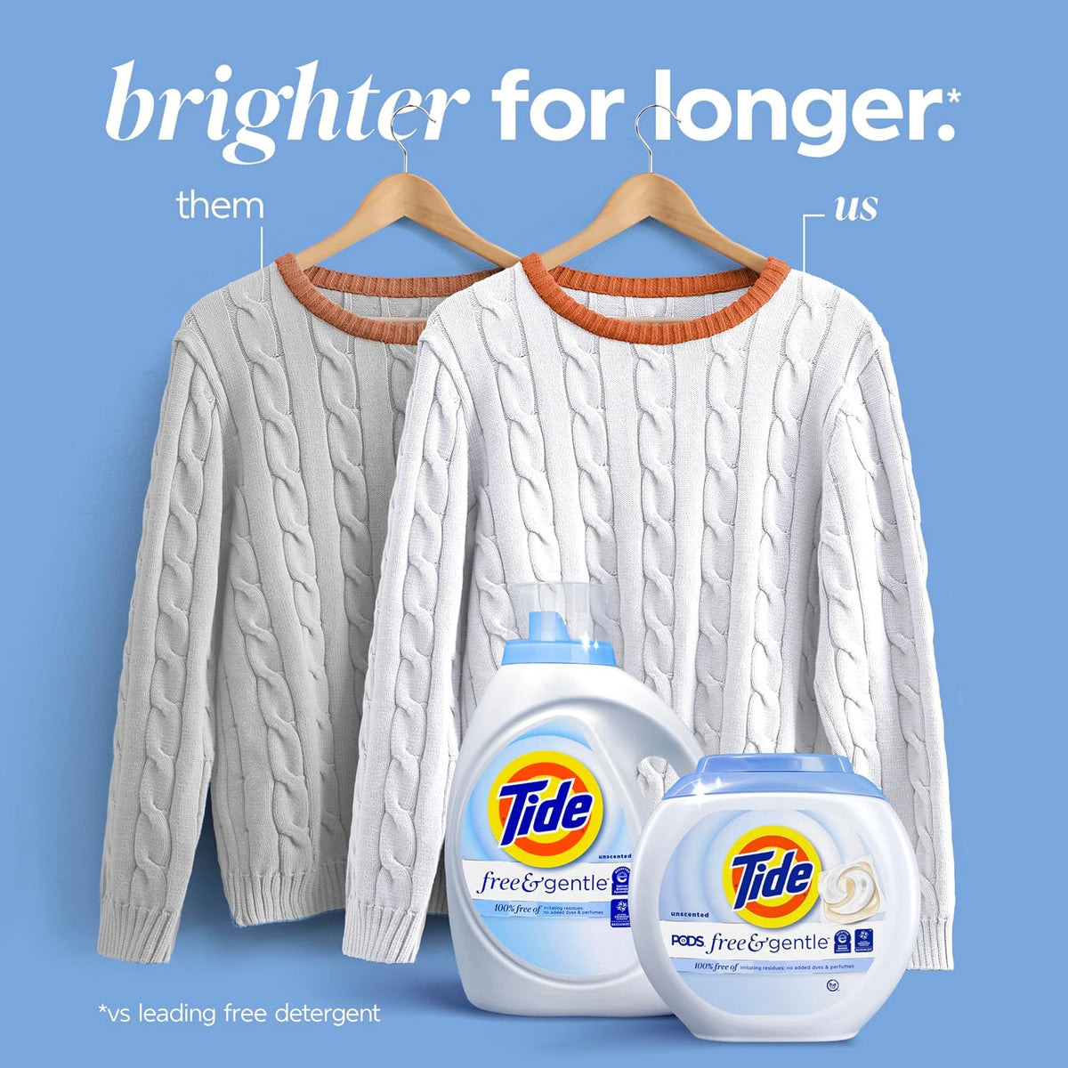 Tide Free & Gentle Liquid Laundry Detergent, 100 Loads, 132 fl oz, Tide Laundry Detergent, Clean Laundry Detergent
