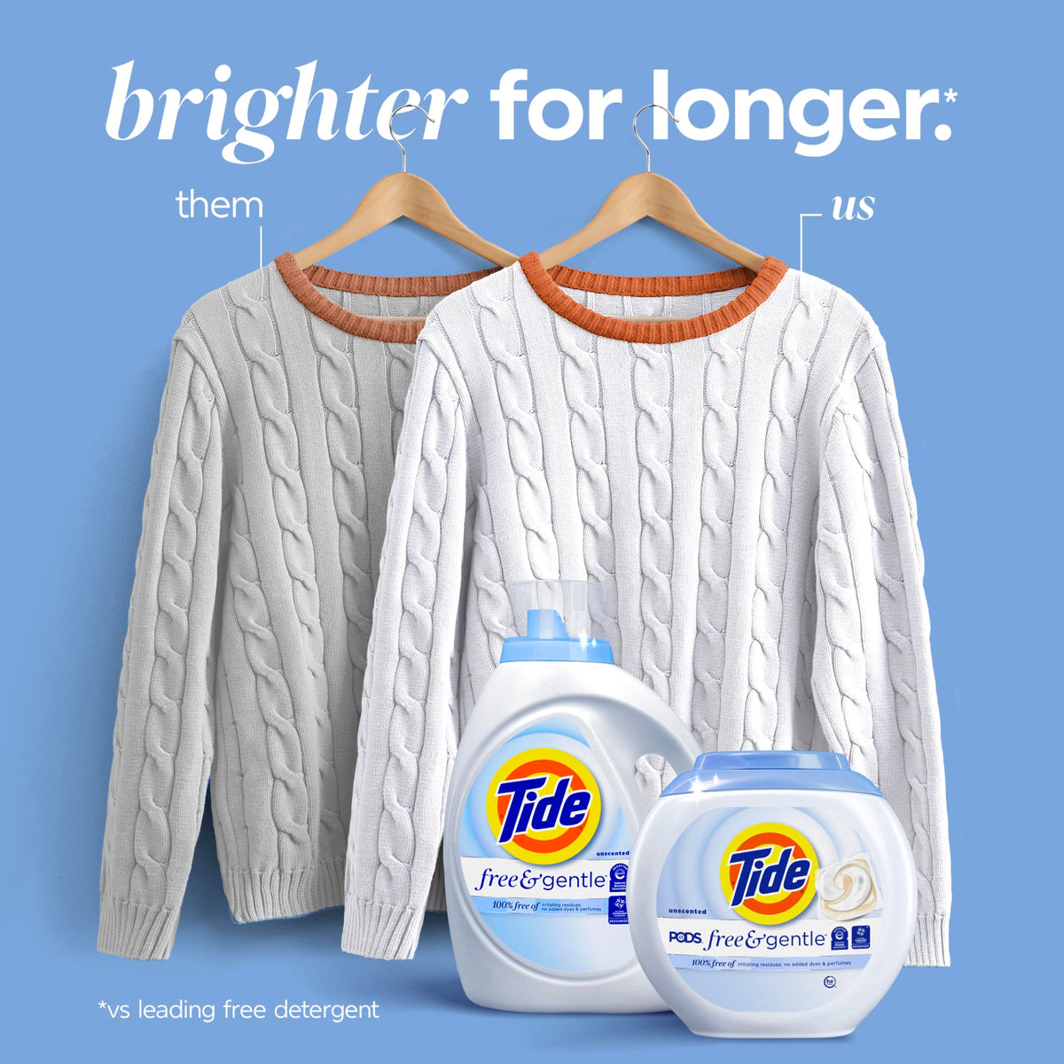 Tide Free & Gentle Liquid Laundry Detergent, 100 Loads, 132 fl oz, Tide Laundry Detergent, Clean Laundry Detergent