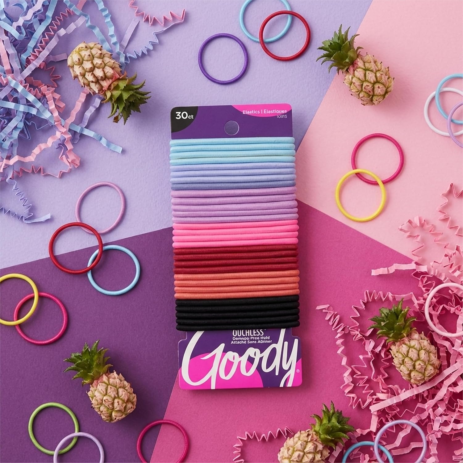 Goody Ouchless Hair Elastics - Brown, 30 Count