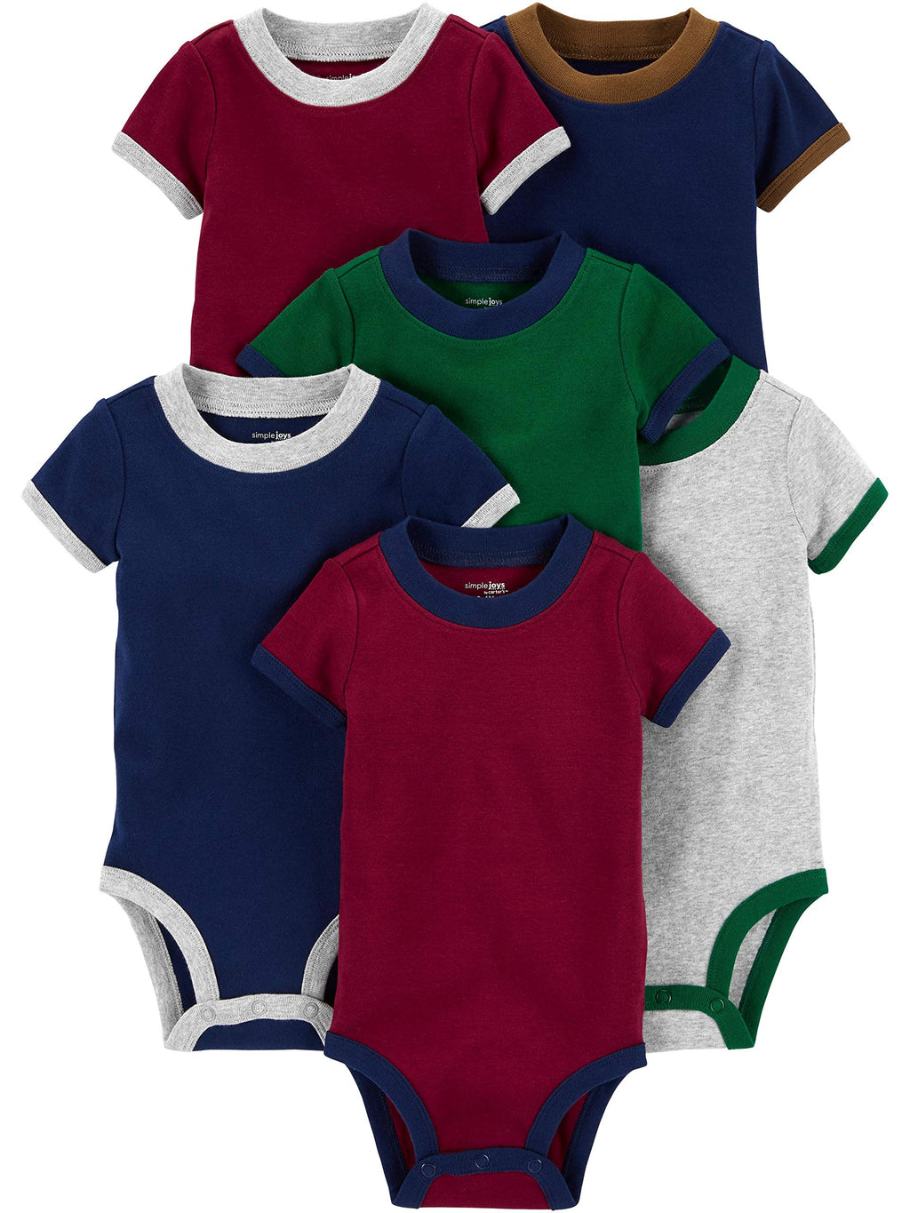 Simple Joys by Carter's Baby Boys 6-Pack Short-Sleeve Bodysuit