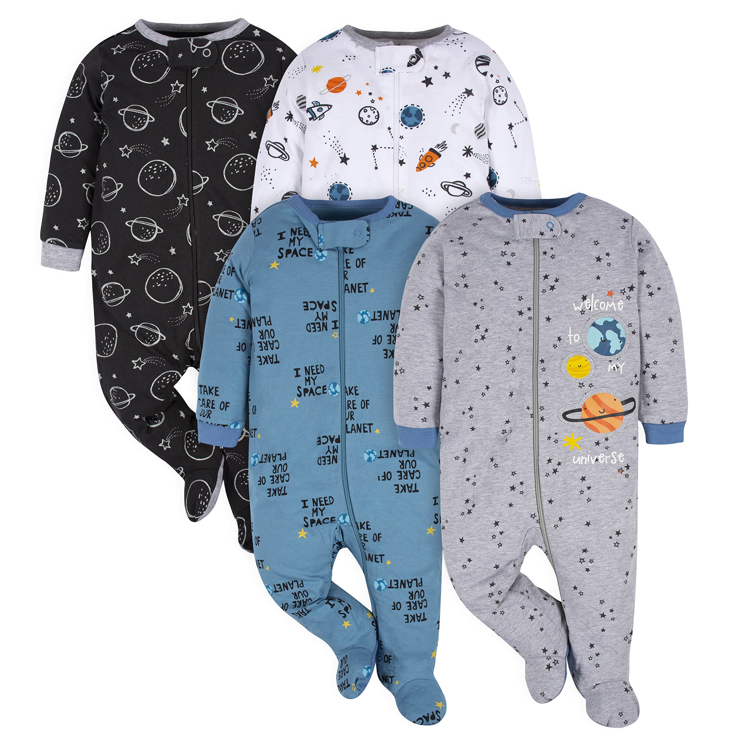 Gerber Baby Boys 4-Pack Sleep 'N Play Footie