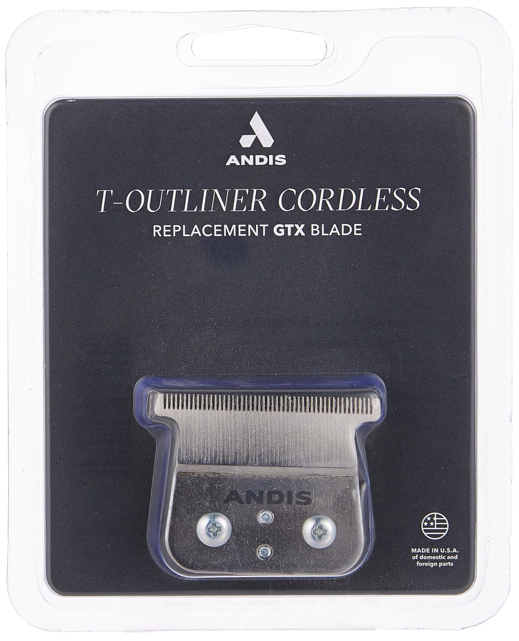 Andis 74055 Professional Corded/Cordless Hair & Beard Trimmer, Zero Gapped, Close Cutting Carbon Steel T-Outliner Blade, Grey